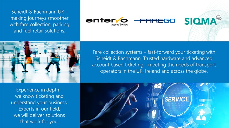 Scheidt & Bachmann UK - making journeys smoother with fare collection, parking and fuel retail solutions. Fare collection systems - fast-forward your ticketing with Scheidt & Bachmann. Trusted hardware and advanced account based ticketing - meeting the needs of transport operators in the UK, Ireland and across the globe. Experience in depth - we know ticketing and understand your business. Experts in our field, we will deliver solutions that work for you.